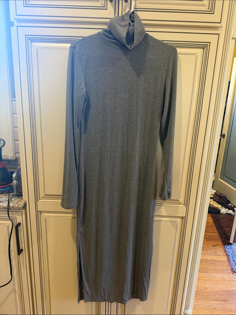 Kit and Ace Heather Gray Turtleneck Maxi Dress